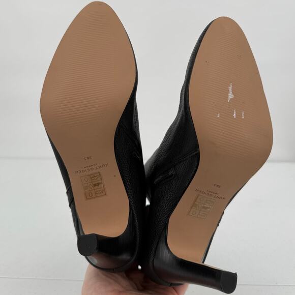 NEW Kurt Geiger Soho Pebbled Leather Side Zip Ankle Booties Black Size 38.5 - Picture 7 of 10